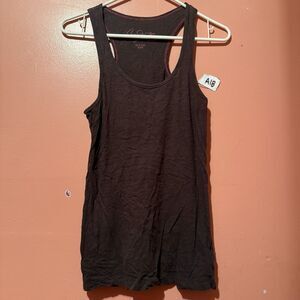 City Streets Womens Tank Top S Small Brown Cotton Sleeveless Shirt Round Neck